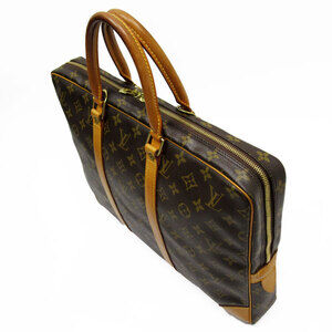 Louis Vuitton Monogram Brown Canvas Leather Brown Document Porte Voyage Handbag
